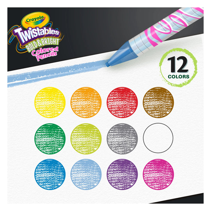 Crayola Twistables Coloured Pencils Bold & Bright 12ct