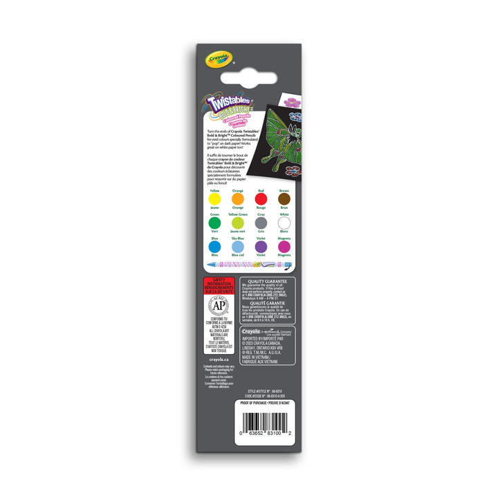 Crayola Twistables Coloured Pencils Bold & Bright 12ct