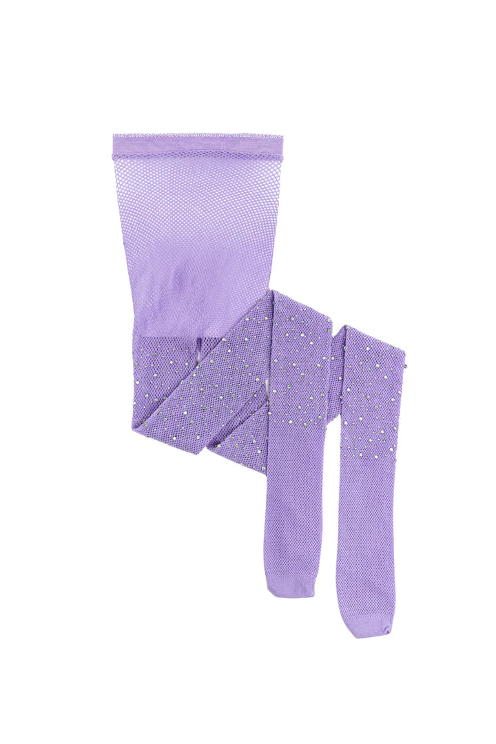 Rhinestone Tights Lilac Size 3-8