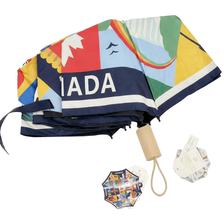Canada Heritage Icon Collage Folding Umbrella