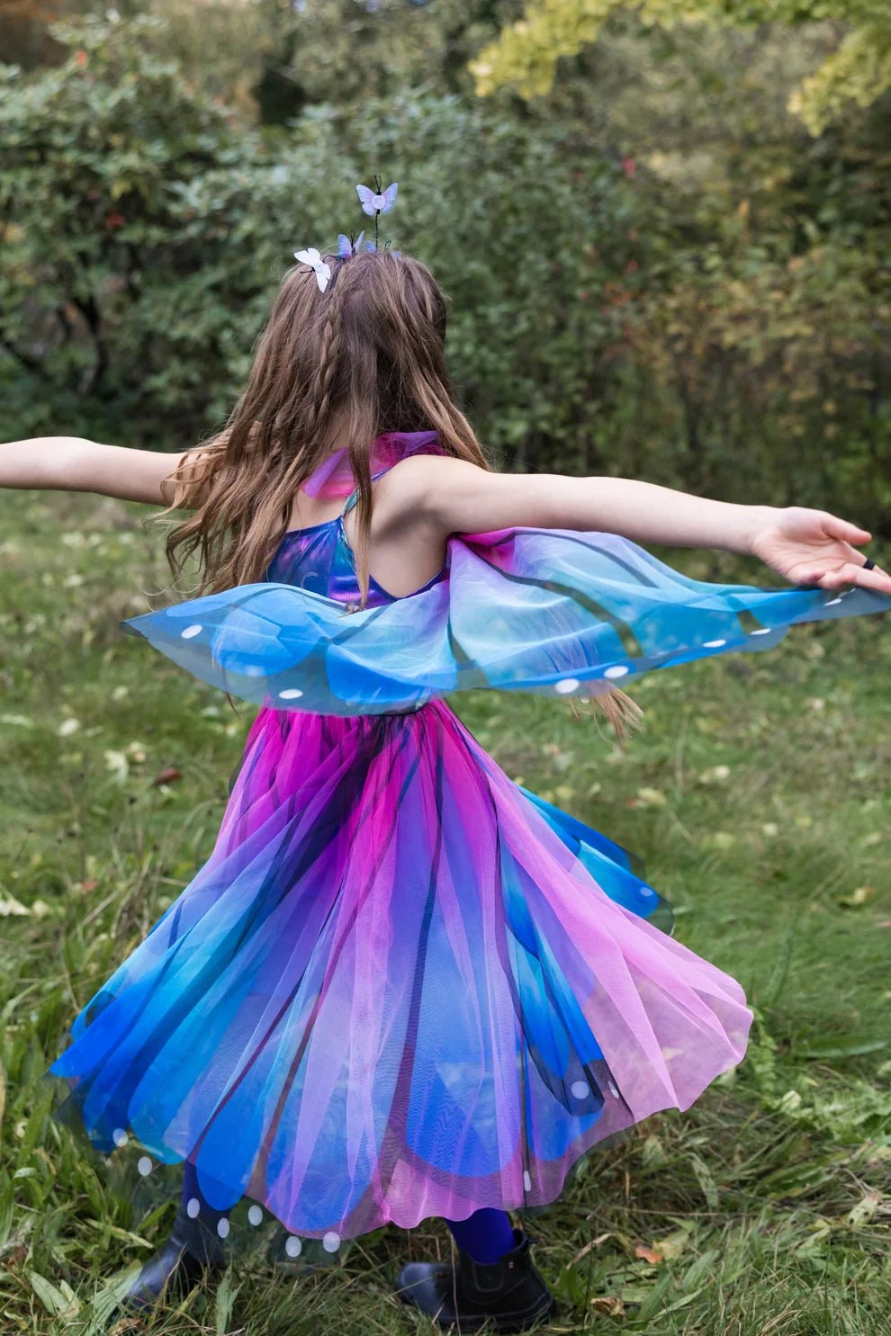 Butterfly Twirl Dress with Wings Purple/Blue