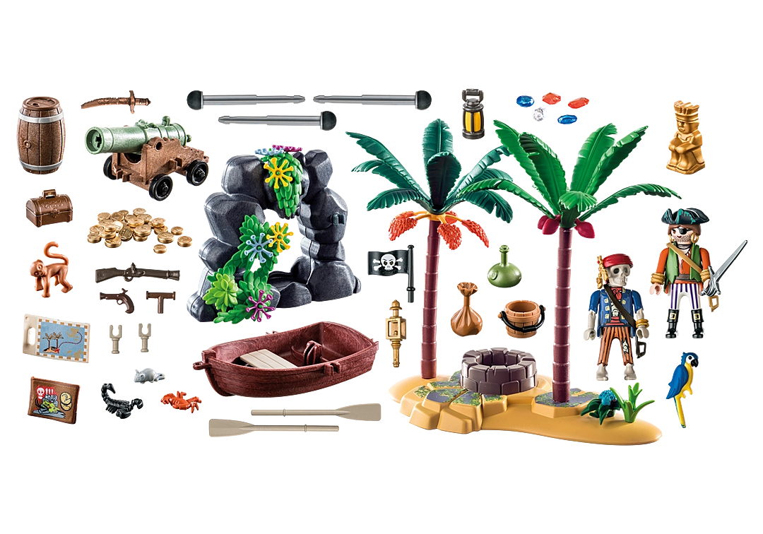 Playmobil Pirate Treasure Island With Rowboat