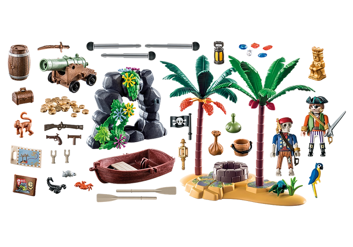 Playmobil Pirate Treasure Island With Rowboat