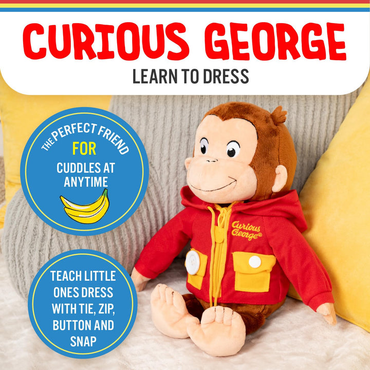 Curious George Learn To Dress Plush 16"