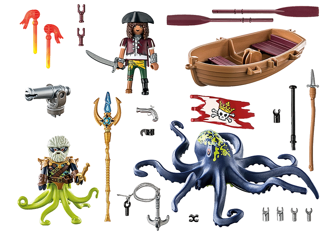 Playmobil Pirates Battle Against Giant Octopus