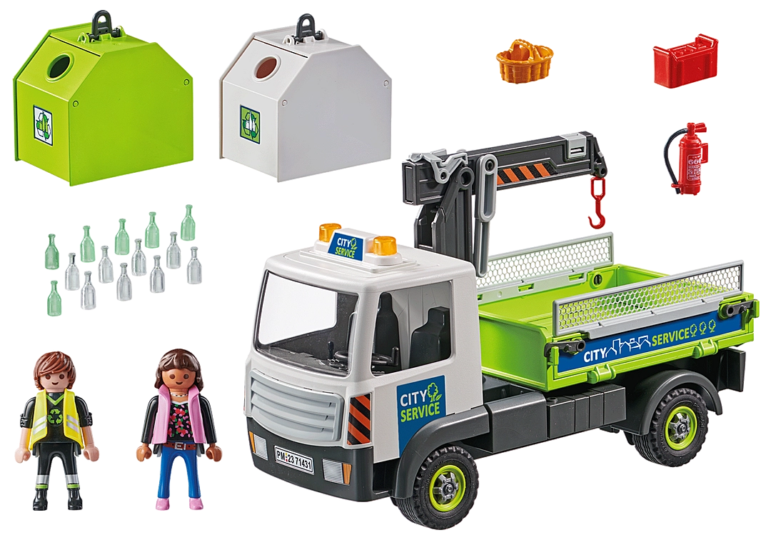 Playmobil City Cleaning Glass Recycling Truck