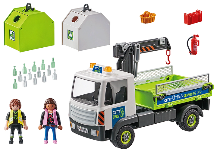 Playmobil City Cleaning Glass Recycling Truck