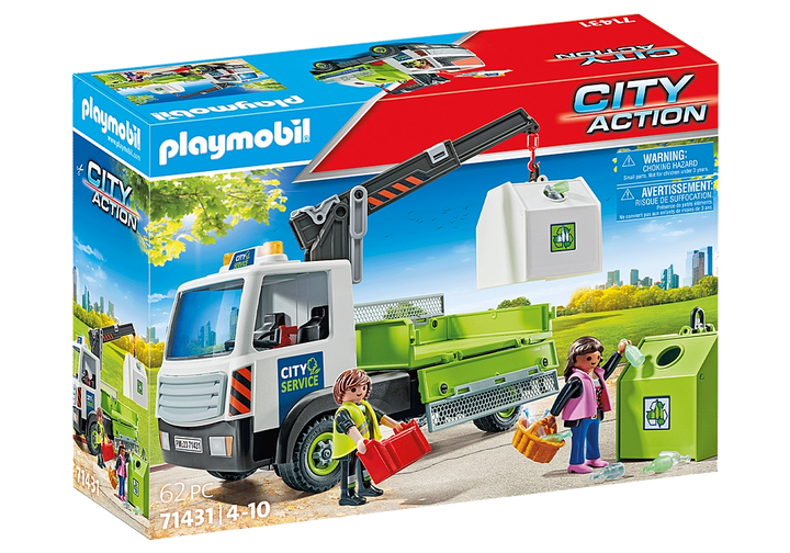 Playmobil City Cleaning Glass Recycling Truck