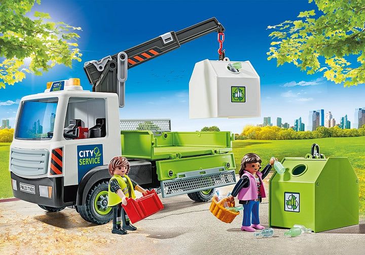 Playmobil City Cleaning Glass Recycling Truck