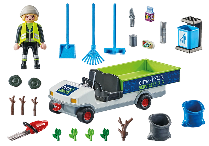 Playmobil City Cleaning Street Cleaner With E-Vehicle
