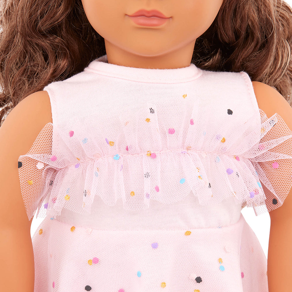 Our Generation Doll Outfit -Pink & Colorful Dress For 18" Doll