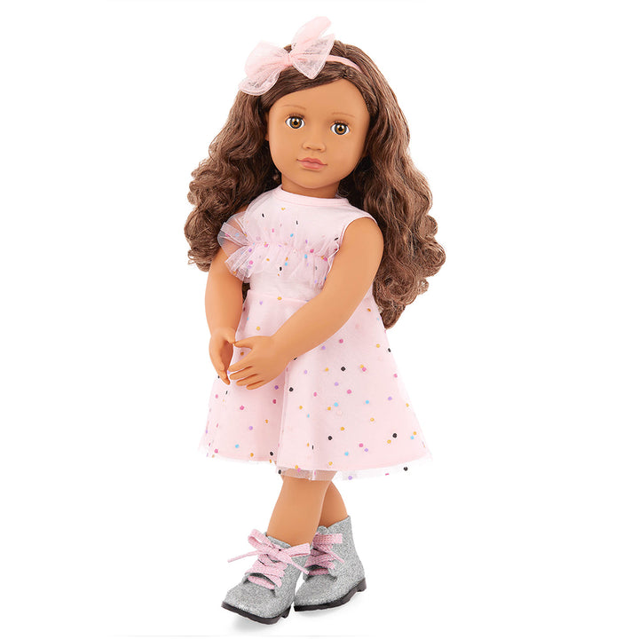 Our Generation Doll Outfit -Pink & Colorful Dress For 18" Doll