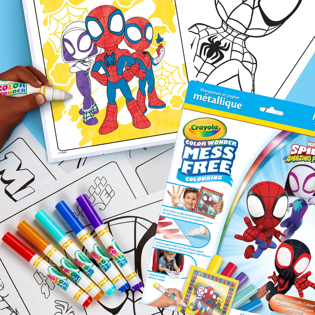 Crayola Colour Wonder Mess-Free Metallic Paper & Markers Kit - Spidey & His Amazing Friends