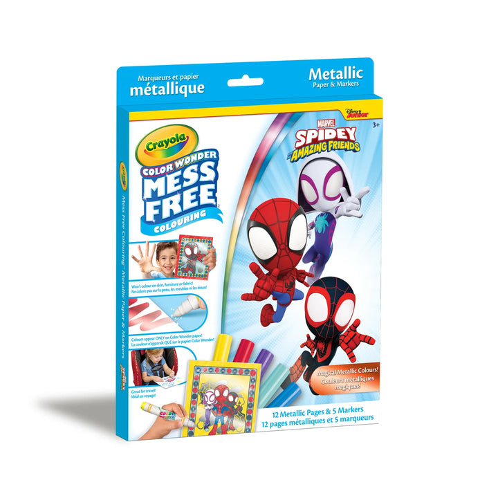 Crayola Colour Wonder Mess-Free Metallic Paper & Markers Kit - Spidey & His Amazing Friends