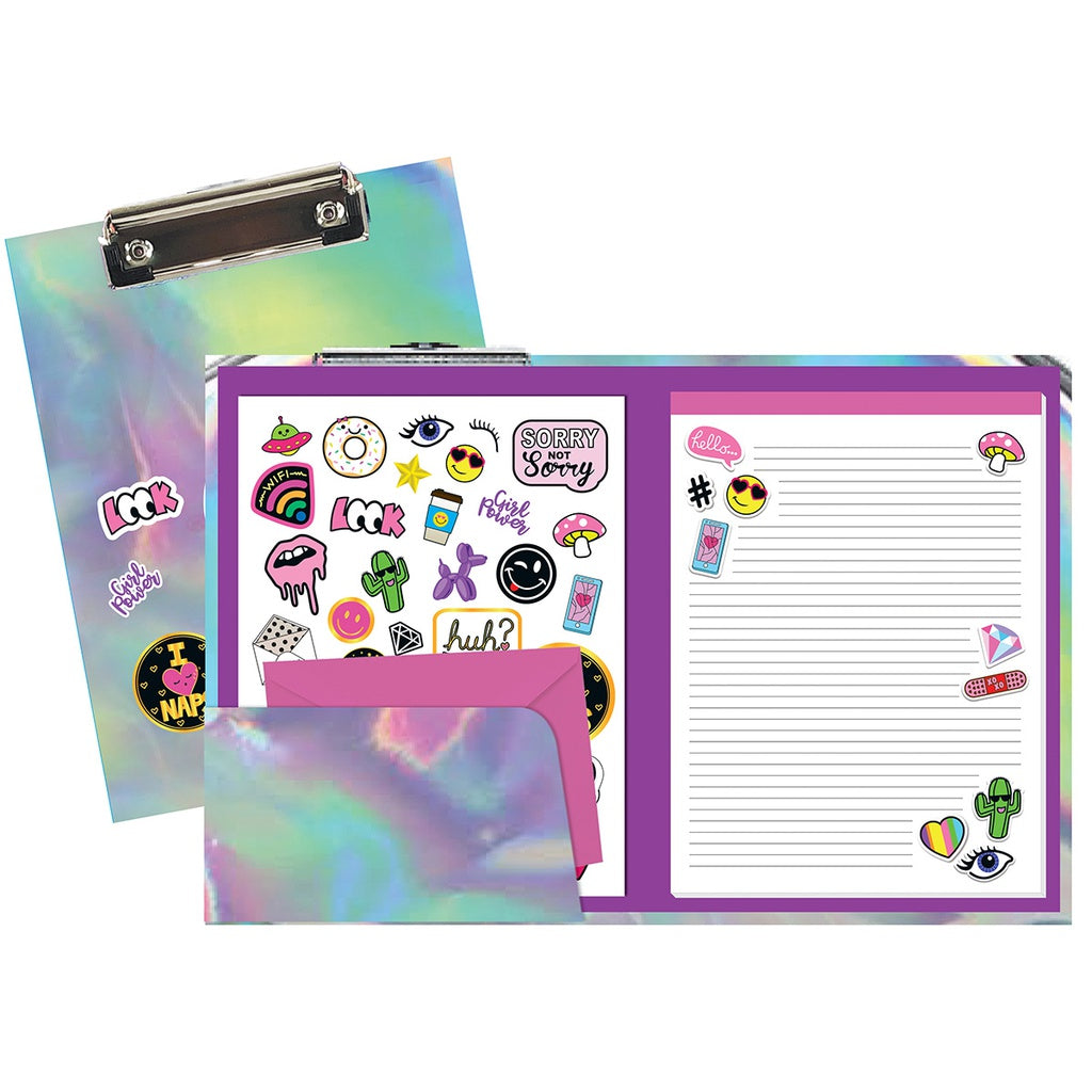 Iscream Silver Holographic Clipboard Set
