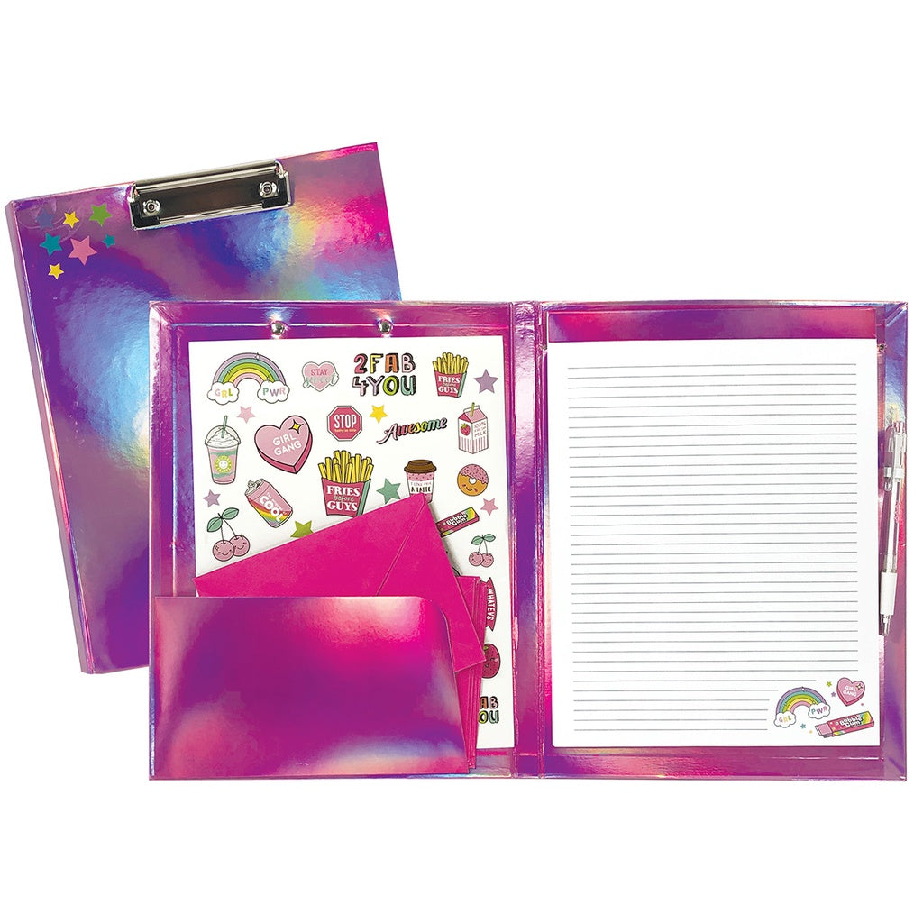 Iscream Pink Holographic Clipboard Set