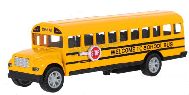 Die-Cast School Bus With Pull Out Stop