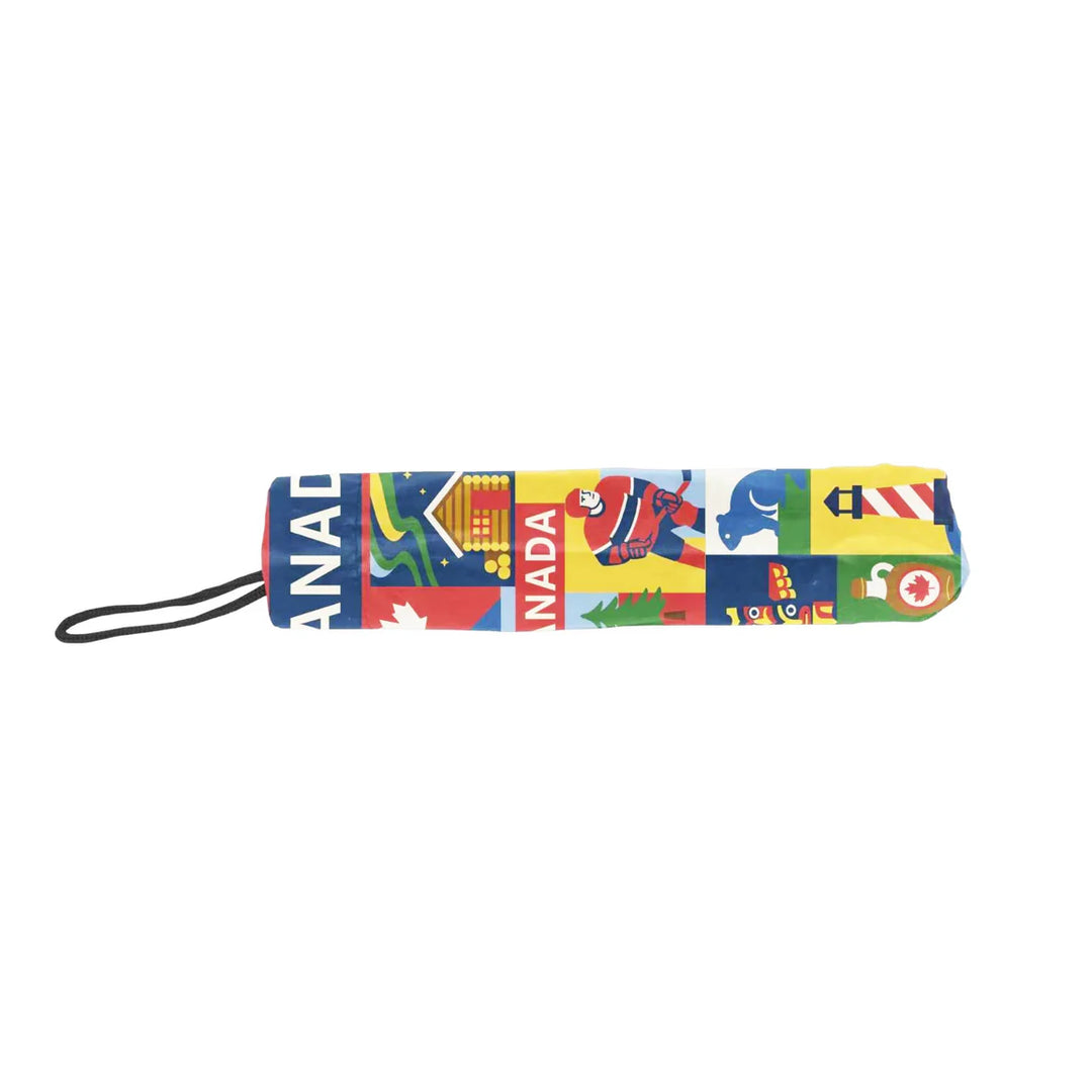 Canada Heritage Icon Collage Folding Umbrella