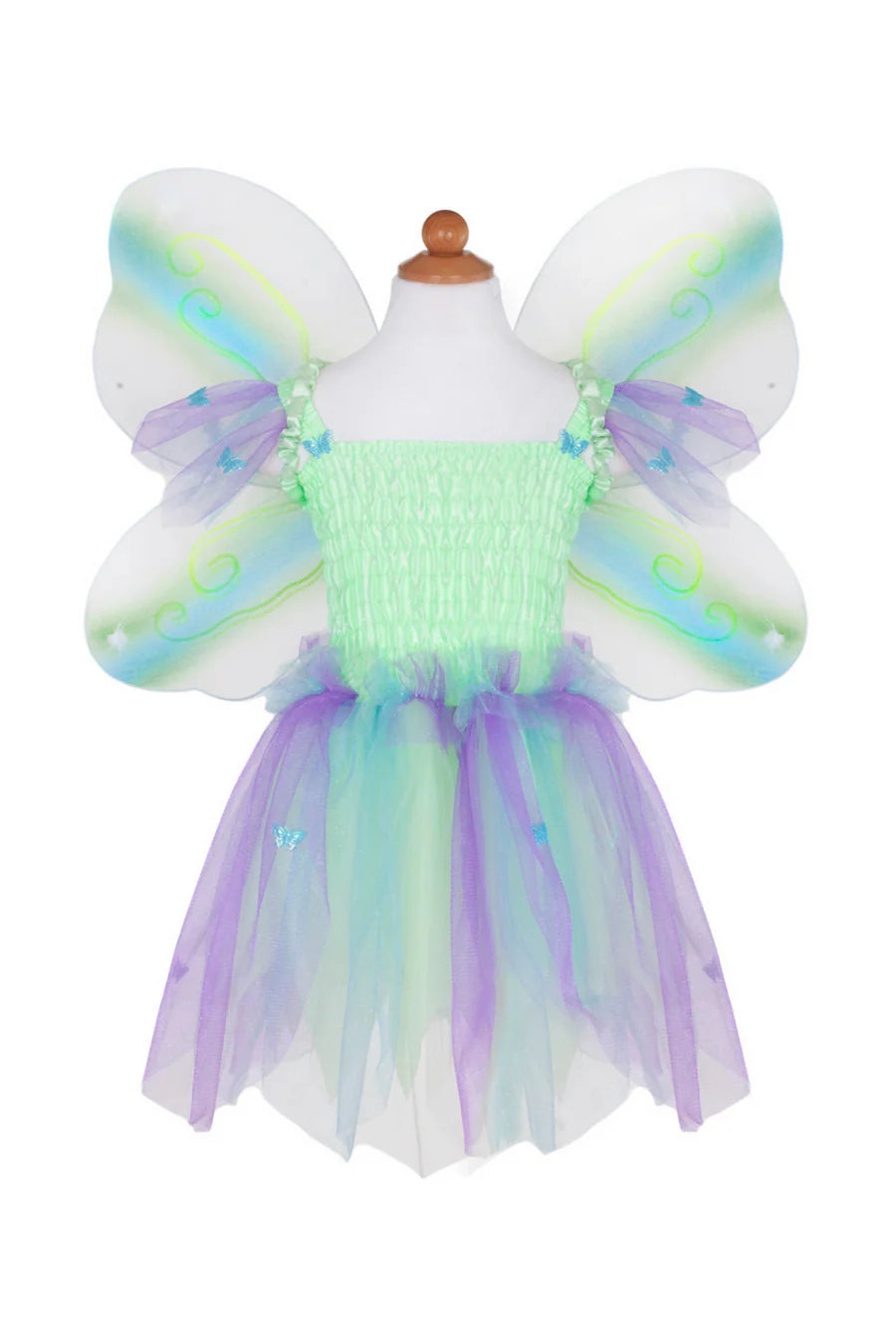 Butterfly Dress & Wings With Wand, Green Multi Size 5-6
