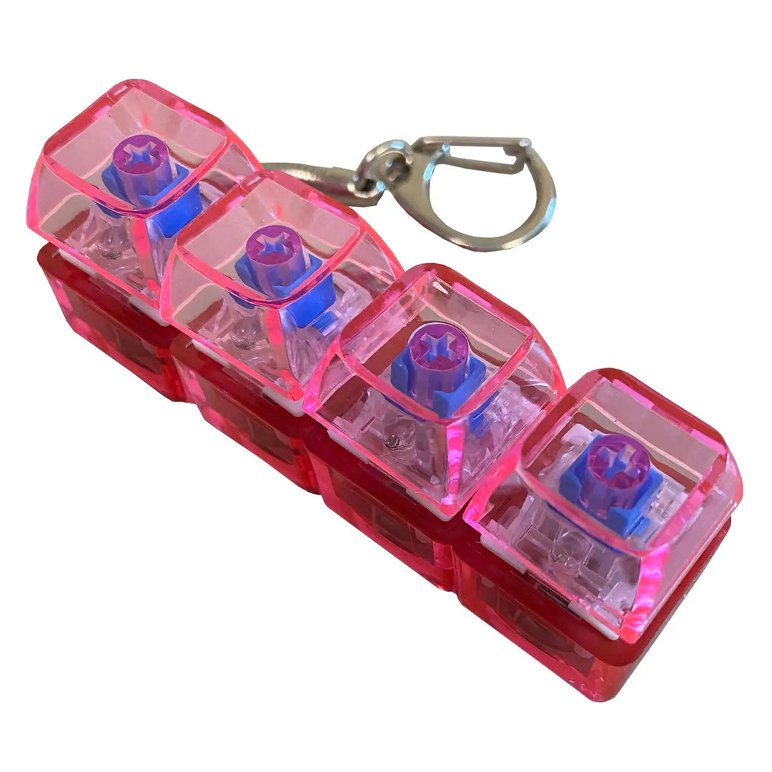Keyboard Fidget Clicker LED Keyring-PINK