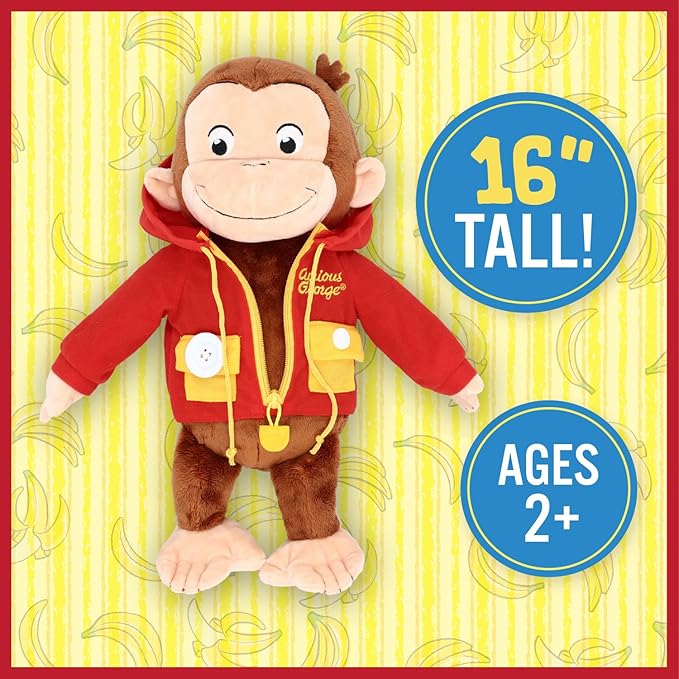 Curious George Learn To Dress Plush 16"