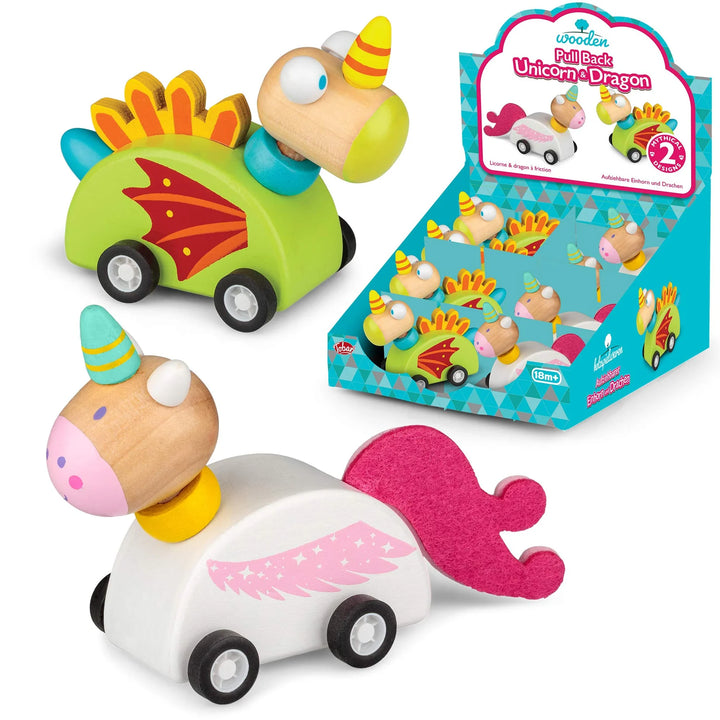 Wooden Pull Back Unicorn/Dragon