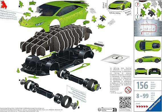 Ravensburger Lamborghini Huracan EVO-V 3D Puzzle Green