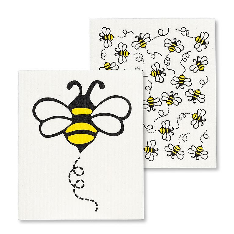 Allover Bees Swedish Dishcloth 2pk