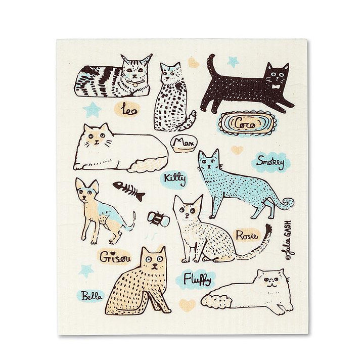 Cats With Names Swedish Dishcloth 2pk