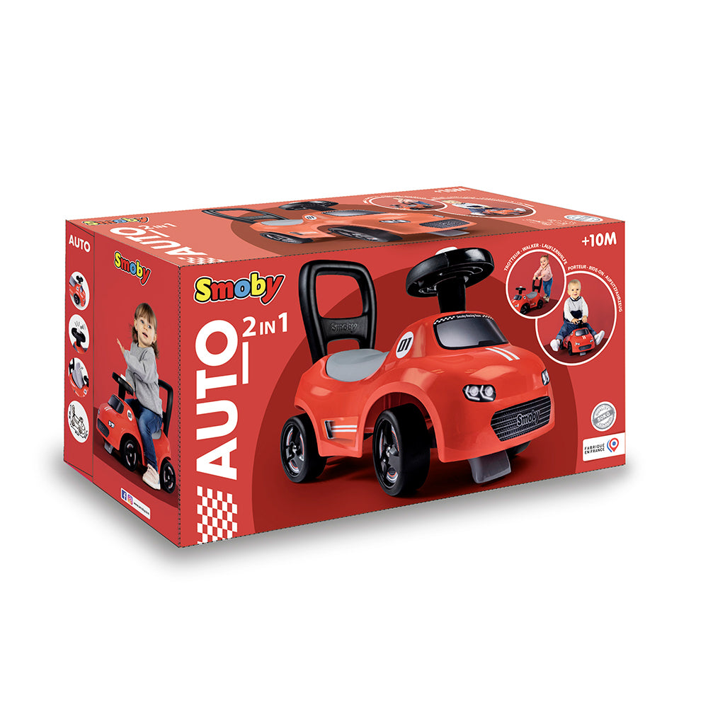 2-in-1 Auto Red Ride-On
