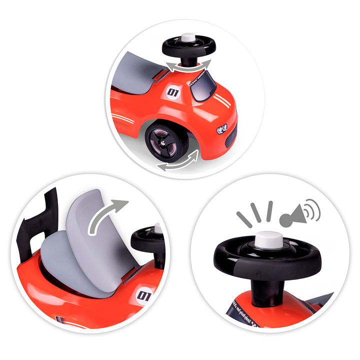 2-in-1 Auto Red Ride-On