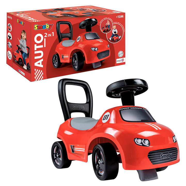 2-in-1 Auto Red Ride-On