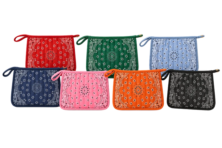 Quilted Bandana Cosmetics Bag