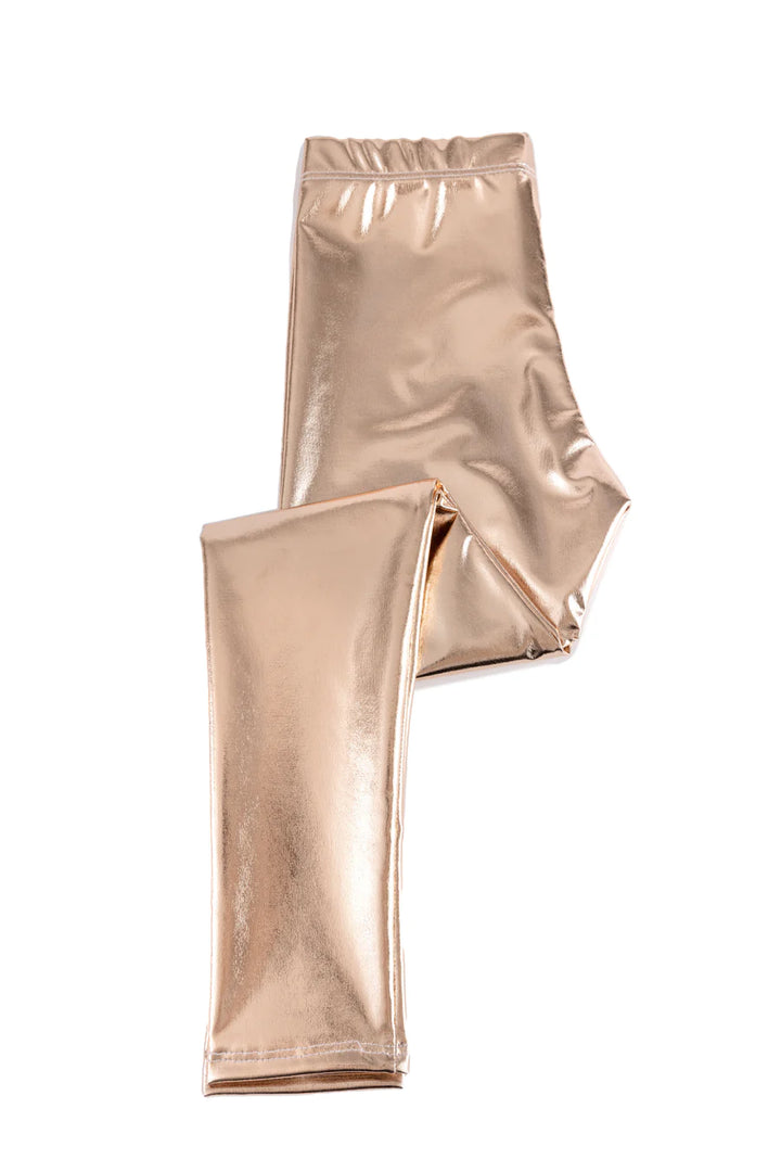 Love Life Leggings: Metallic Gold 5/6