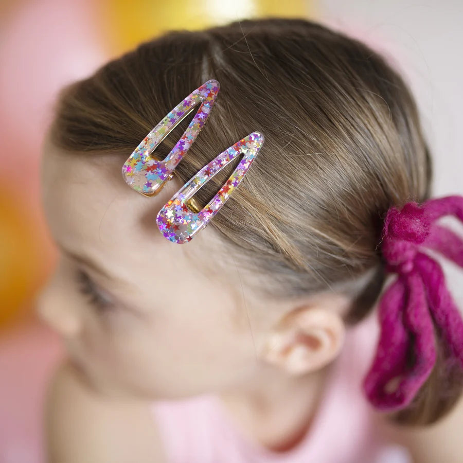 Boutique Gel Sparkle Hairclips 2pk