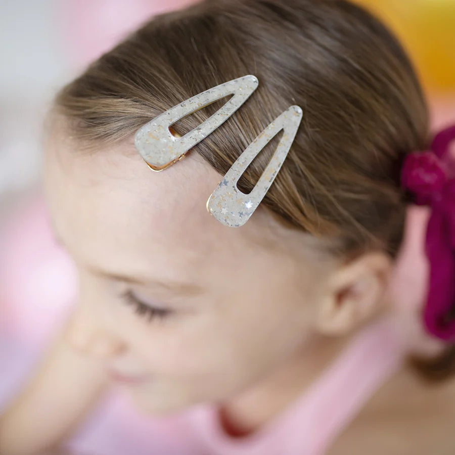 Boutique Gel Sparkle Hairclips 2pk