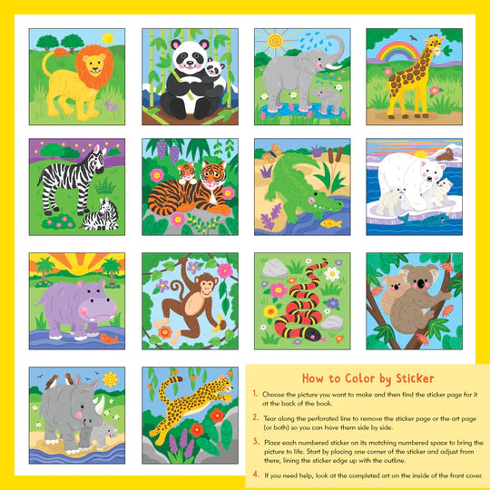 Wild Animals My First Color-By-Sticker Book