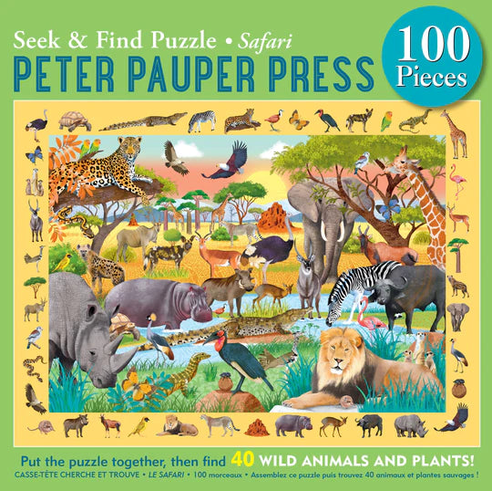 Safari Seek & Find 100 Piece Puzzle