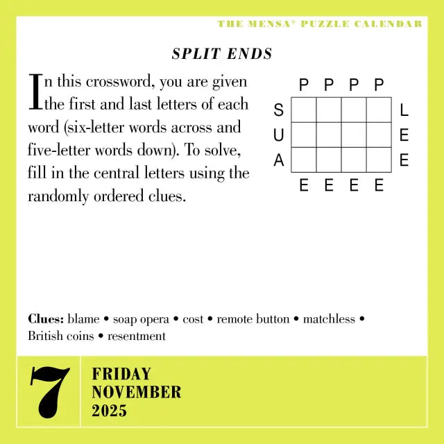 Mensa® 365 Brain Puzzlers Page-A-Day Calendar 2025-FINAL SALE