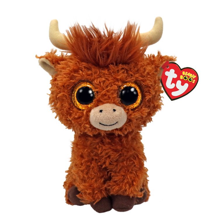 Ty Beanie Boo Alfie Highland Cow 6" Plush