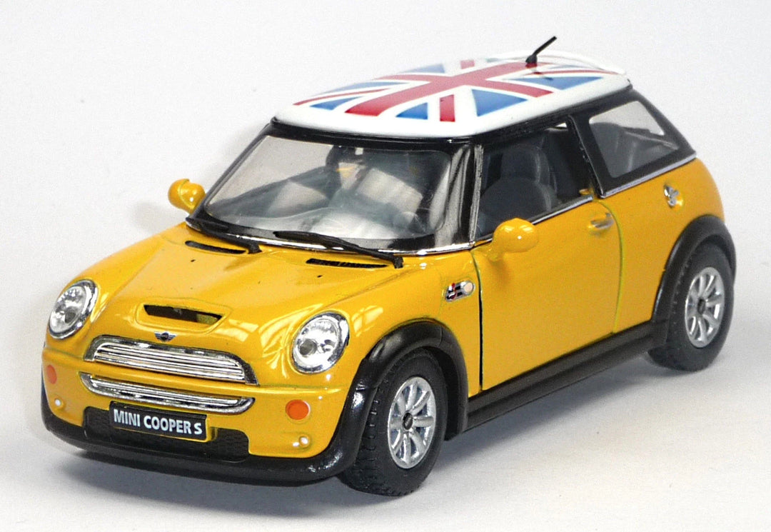 Kinsmart 5" Mini Cooper S w/ Flag Die Cast Pull Back Vehicle