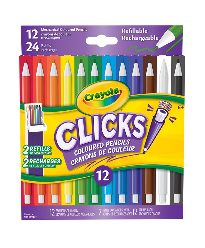 Crayola Clicks Mechanical Coloured Pencils - 12 Pack