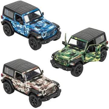 Kinsmart 5" 2018 Jeep Wrangler Rubicon Camo Die Cast Pull Back Vehicle