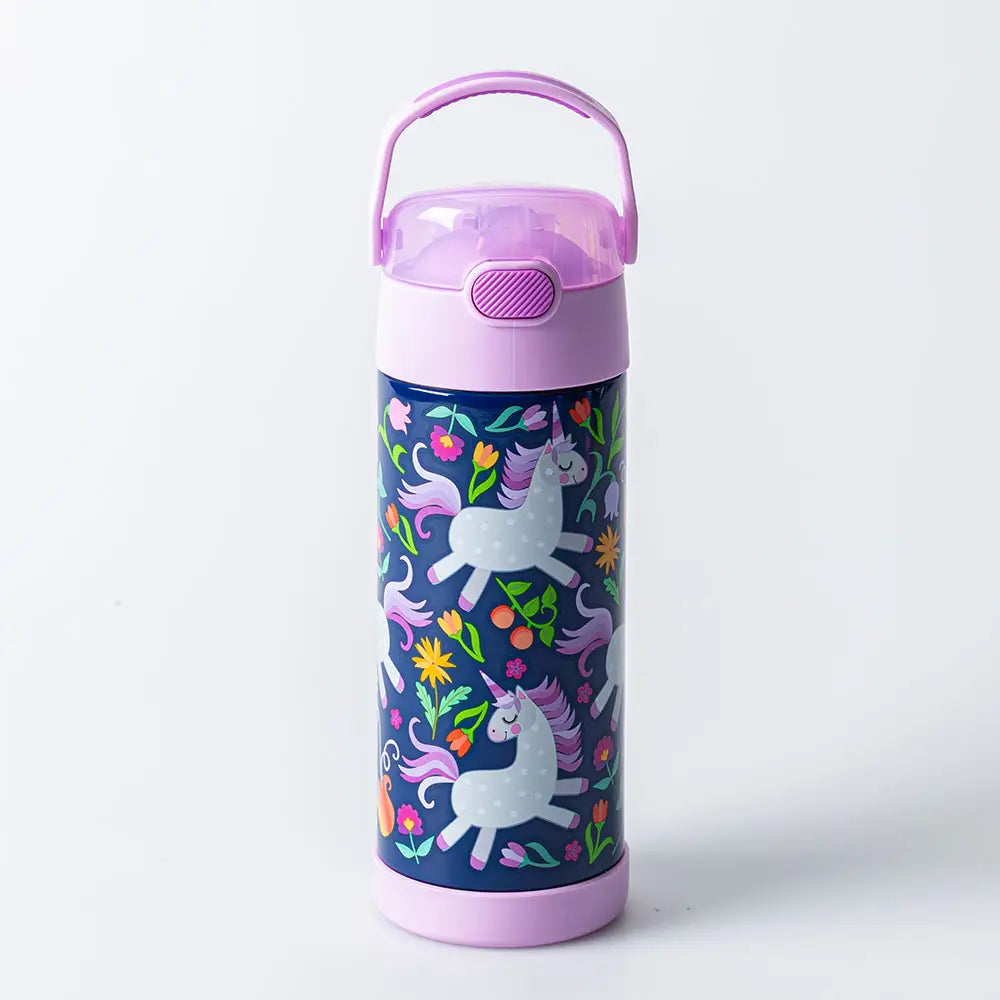 Thermos FUNtainer® Bottle W/ Carry Handle & Straw 14oz- Assorted Designs