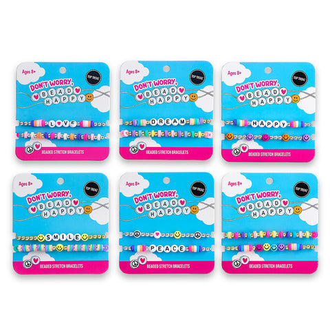 Top Trenz Don't Worry Bead Happy Bracelets 2pk