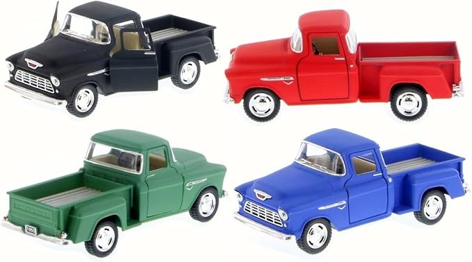 Kinsmart 5" 1955 Chevy Stepside Pickup Die Cast Pull Back Vehicle