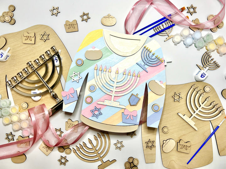 Ugly Chanukah Sweater Wood Painting Kit