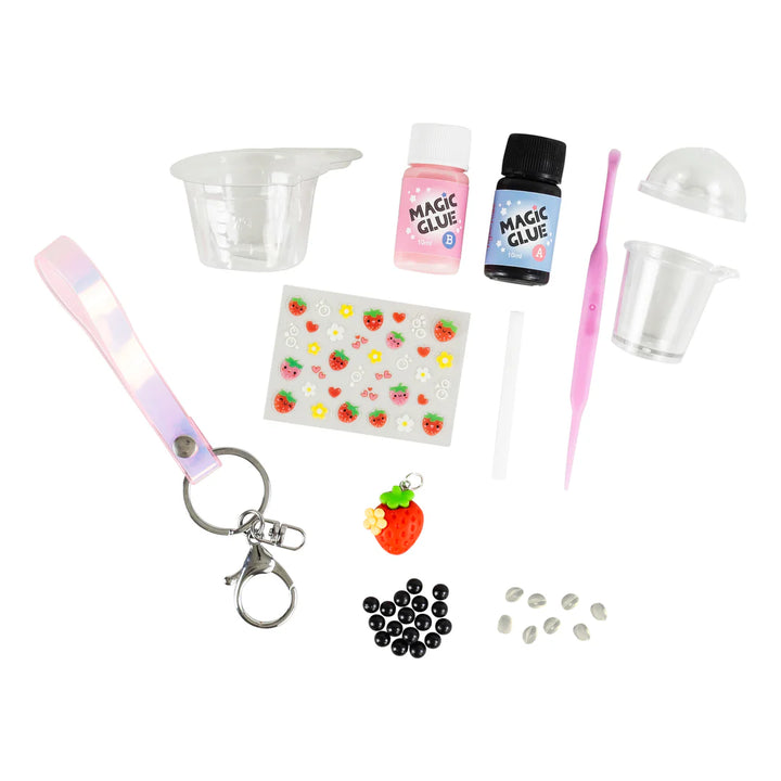 Bag Charm Kit-Strawberry Bubble Tea