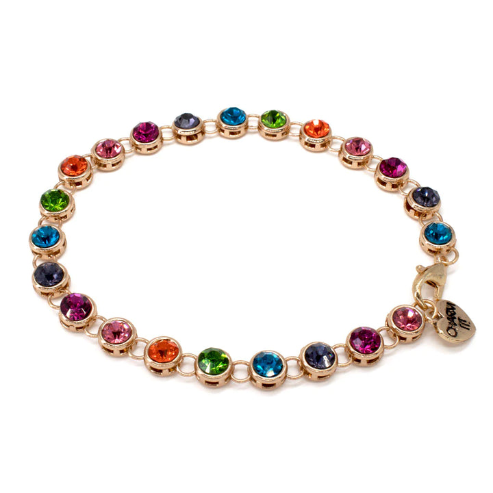 CHARM IT! Gold Rainbow Rhinestone  Bracelet