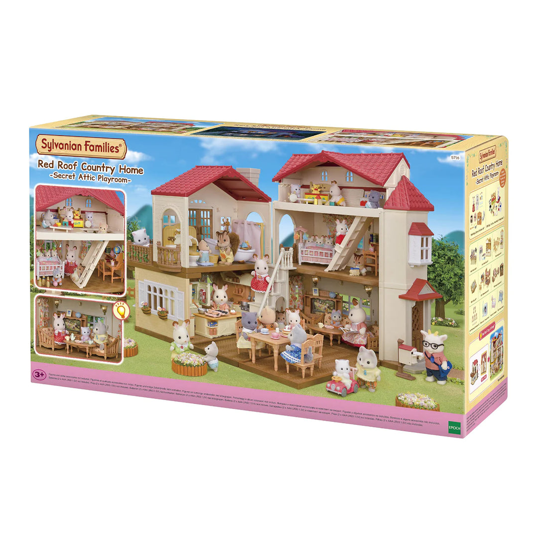 Calico Critters Red Roof Country Home- Secret Attic Playroom